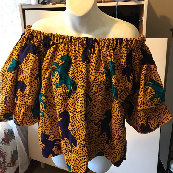 Custom made Ankara off the shoulder top - Picture 2 of 4